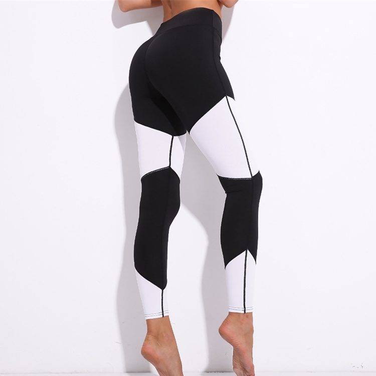 Slim-black-white-hit-color-yoga-pants