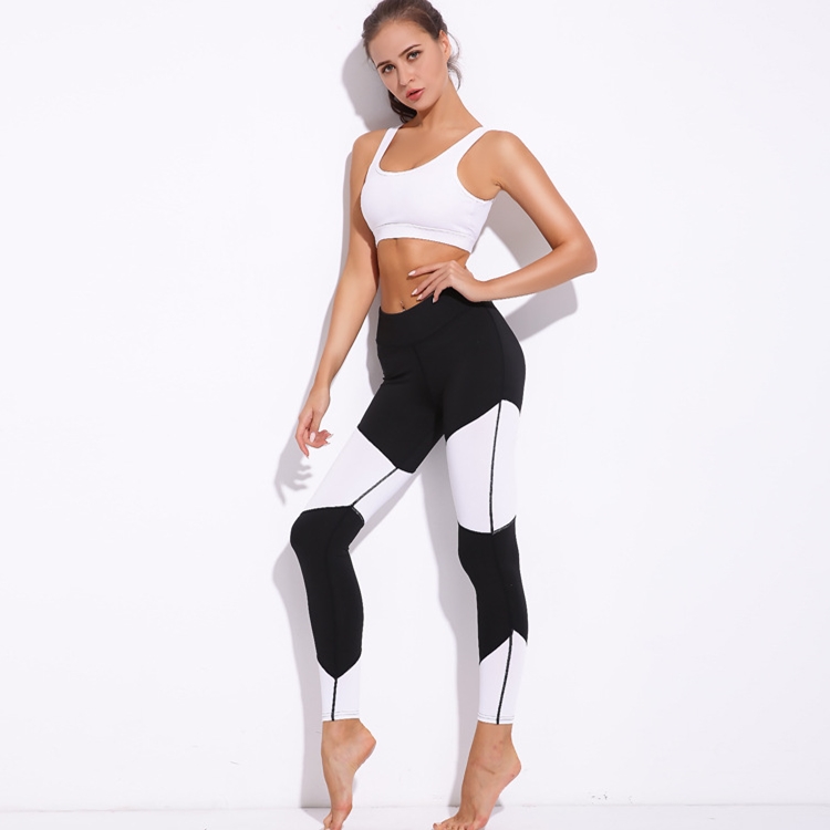Slim-black-white-hit-color-yoga-pants