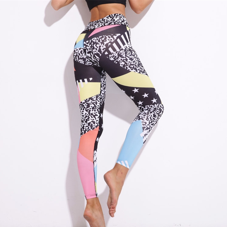 Slim-mid-rise-gradient-printing-fitness-yoga-pants