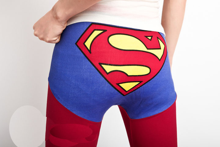 Superman-Print-Cotton-Skinny-Leggings