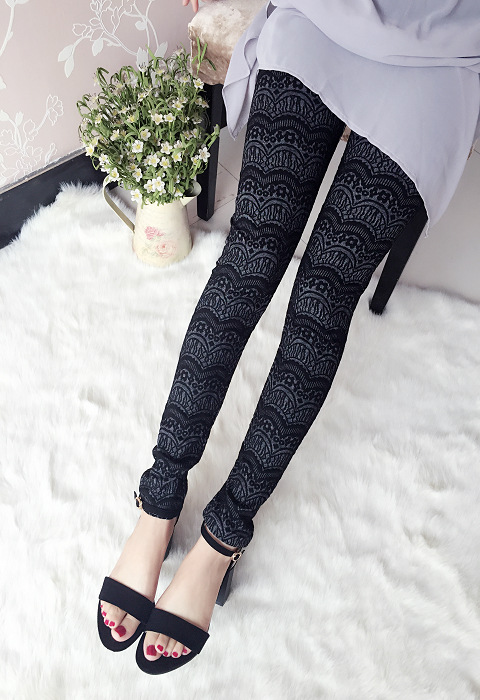 Wholesale-jacquard-lace-leggings