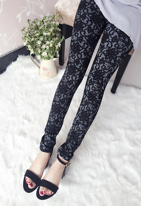 Wholesale-jacquard-lace-leggings