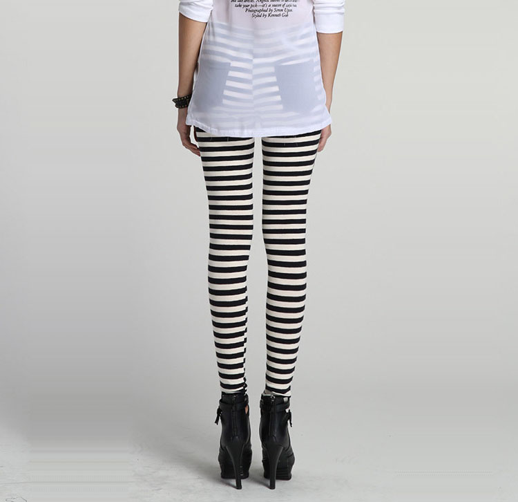 Womens-shiny-striped-leggings