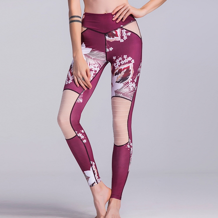 ot-wine-red-flower-printed-stitching-yoga-pants