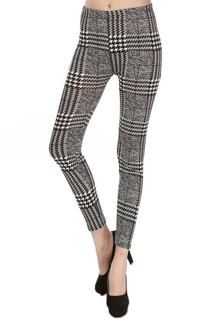 oundstooth-print-size-black-legging-wholesale