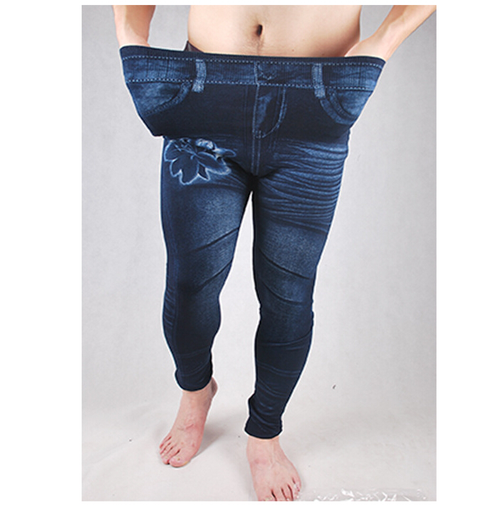 Bamboo-charcoal-cotton-high-stretch-big-yards-tall-waist-imitated-jeans-wholesale