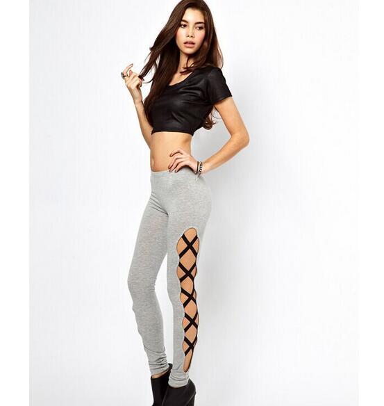 Black-bandage-long-thin-leg-lateral-cross-nudity-leggings-wholesale