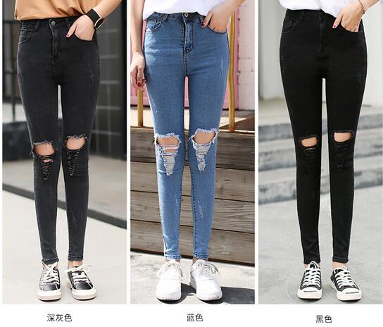 Cultivate-female-morality-hole-wind-jeans-wholesale