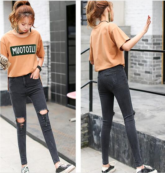 Cultivate-female-morality-hole-wind-jeans-wholesale