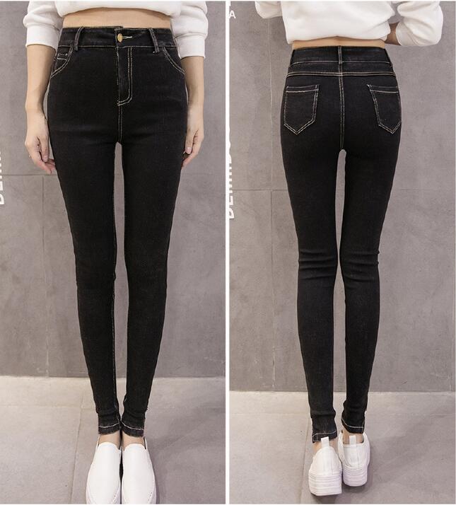 Diamond-stone-female-elastic-jeans-wholesale