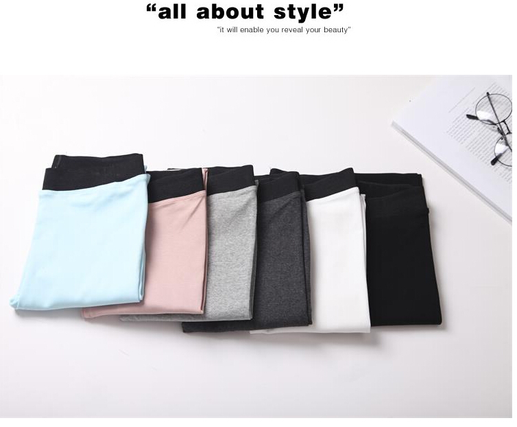 Elastic-waist-basic-model-show-thin-elastic-foot-trousers-wholesale