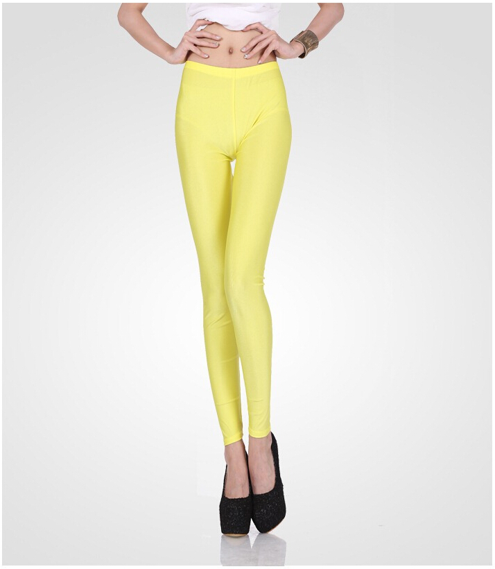 Female-Candy-color-ice-silk-tights-nine-minutes-pants-wholesale