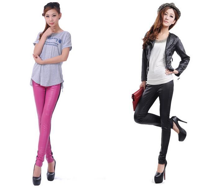 Female-PU-fur-splicing-leggings-wholesale