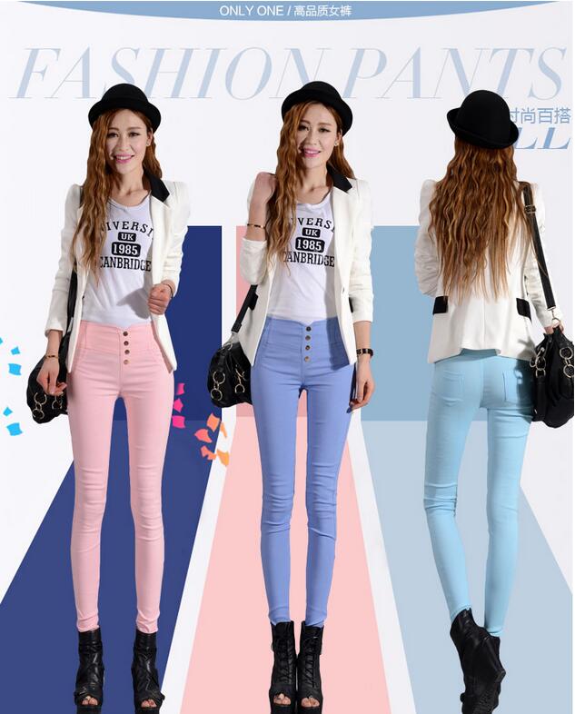 Female-color-stretch-feet-pencil-pants-wholesale