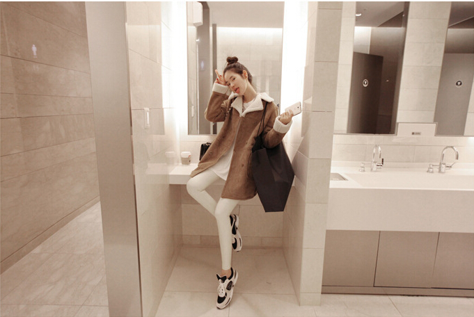 Female-elastic-waist-copy-PU-leather-dumb-light-bright-color-leggings-wholesale