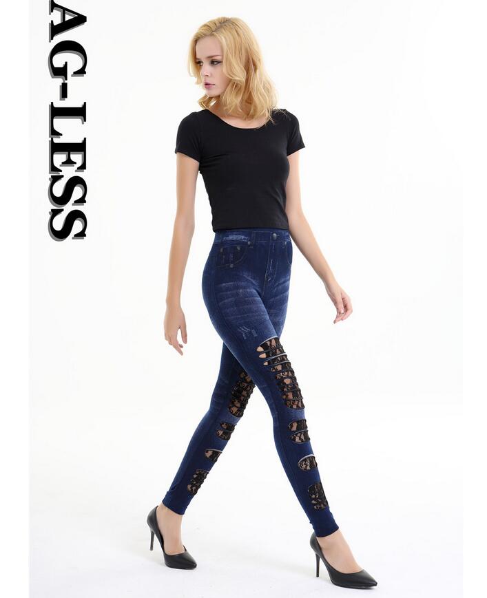 Female-imitation-cowboy-hollow-out-lace-stitching-legging-pants-wholesale