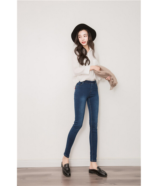 Female-show-thin-jeans-tall-waist-elastic-pencil-pant-wholesale