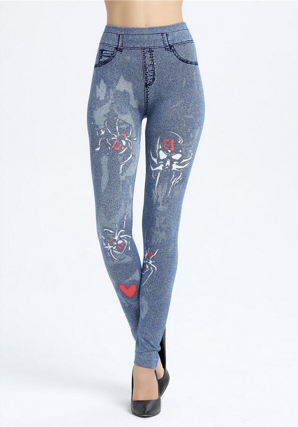 Female-spider-hearts-printed-leggings-wholesale