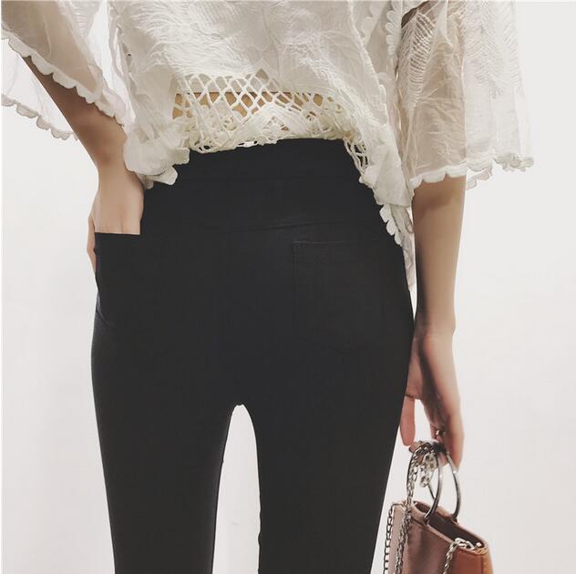 Female-tall-waist-bud-black-micro-flared-trousers-wholesale