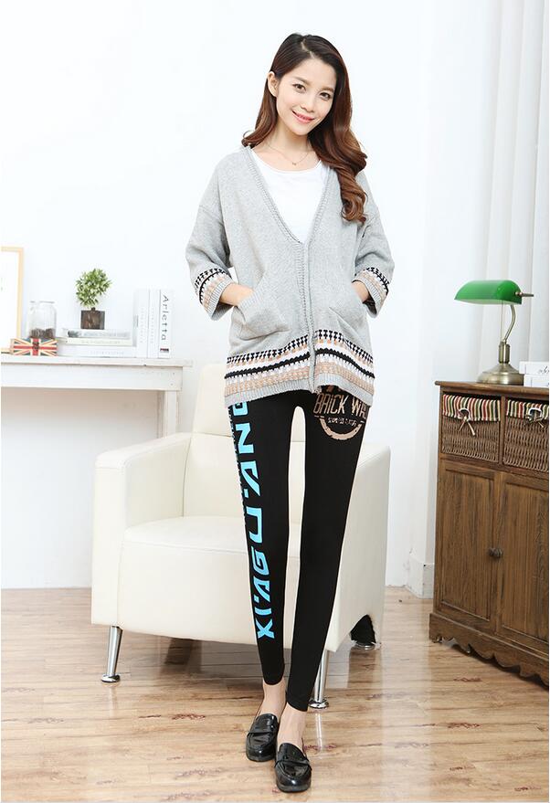 Lady-letters-offset-printing-black-leggings-wholesale