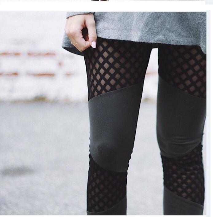 Net-yarn-splicing-stylish-leggings-wholesale