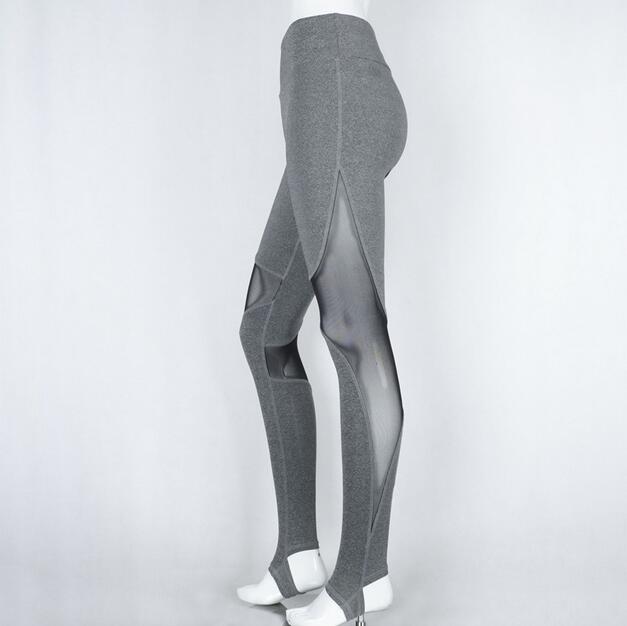 Outdoor-sports-elastic-net-yarn-splicing-leggings-wholesale