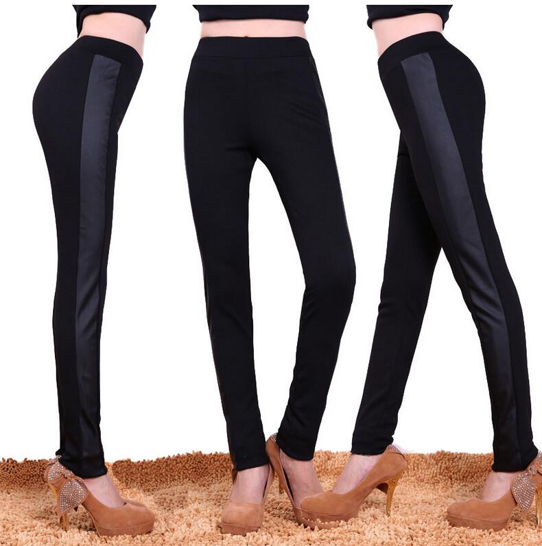 PU-leather-stitching-feet-stretch-pencil-pants-wholesale