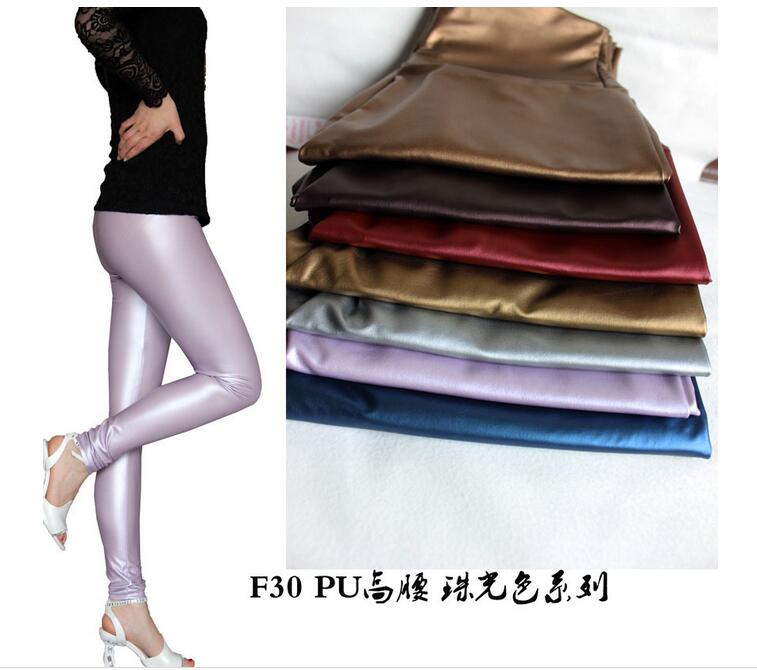 Pearl-color-PU-leather-pencil-series-leather-pants-wholesale