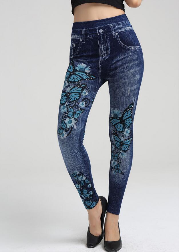 Printed-cotton-blue-butterfly-leggings-wholesale