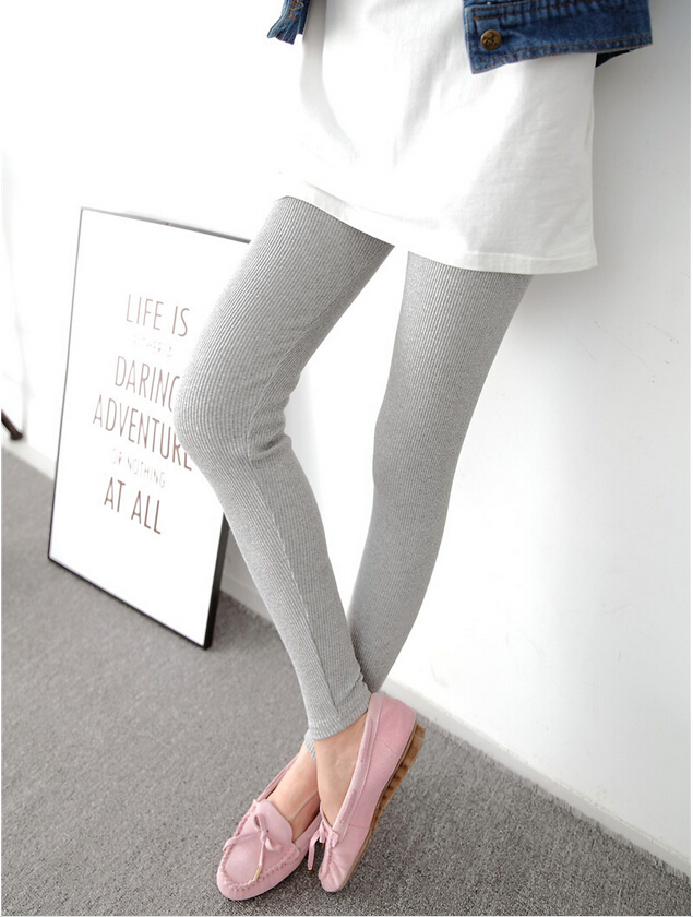 Pure-cotton-thread-vertical-stripes-outside-wear-female-leggings-wholesale