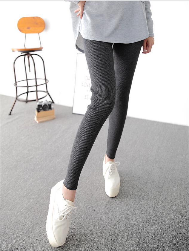 Pure-cotton-thread-vertical-stripes-outside-wear-female-leggings-wholesale