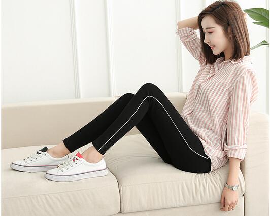 Side-stripe-female-cotton-leggings-wholesale