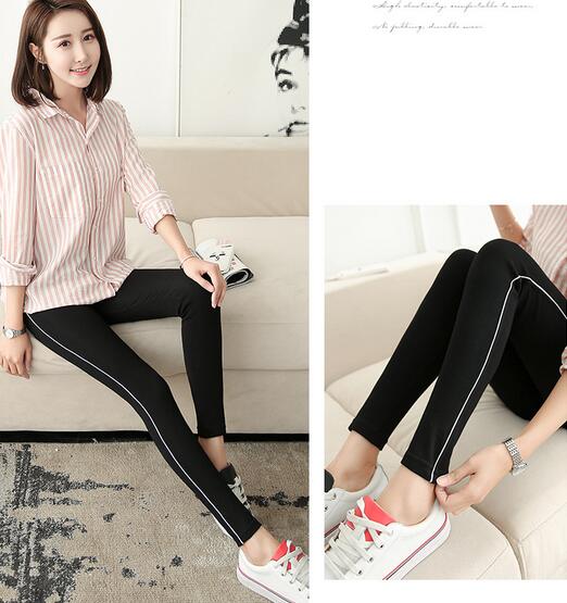 Side-stripe-female-cotton-leggings-wholesale