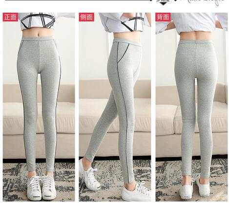 Side-stripe-female-cotton-leggings-wholesale