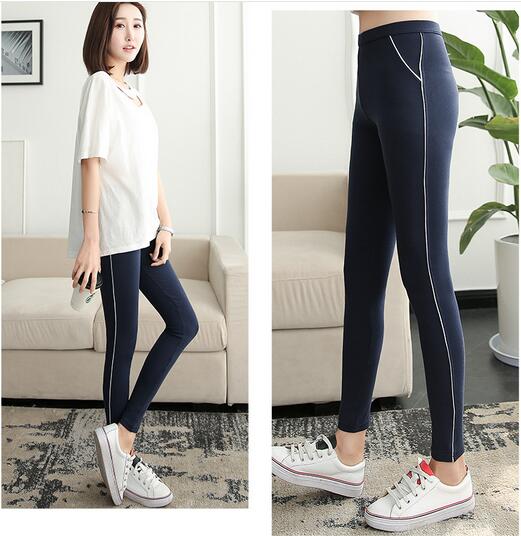 Side-stripe-female-cotton-leggings-wholesale