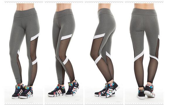 Striped-patchwork-gauze-yoga-leggings-wholesale