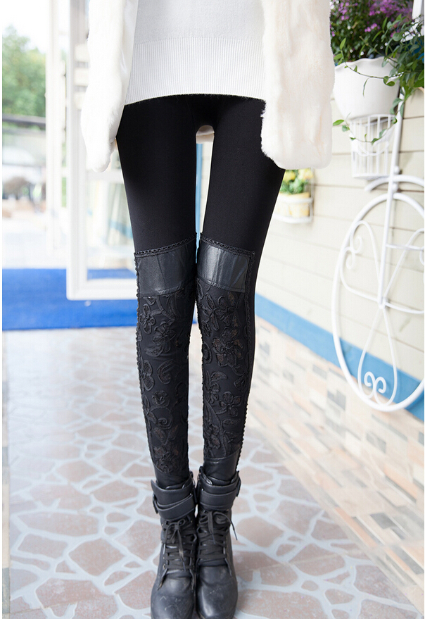 Temperament-sexy-lace-spell-show-thin-skin-thickening-wool-trousers-wholesale