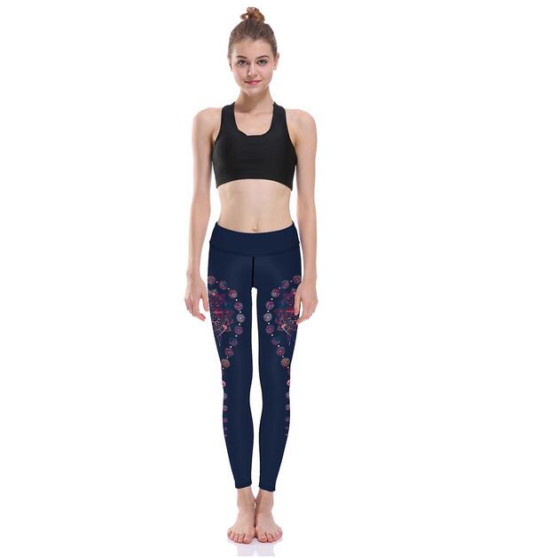 Water-droplets-flower-thin-buttock-movement-nine-points-yoga-pants-wholesale