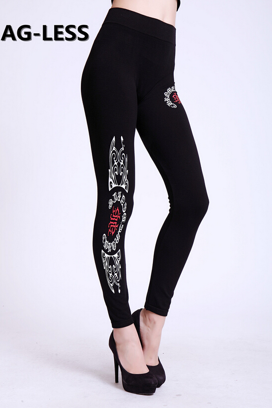 White-totem-printed-leggings-Yoga-pants-wholesale