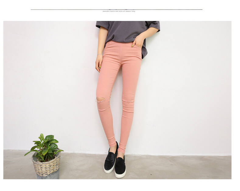 Woven-knee-2-hole-in-nine-points-pencil-pants-wholesale