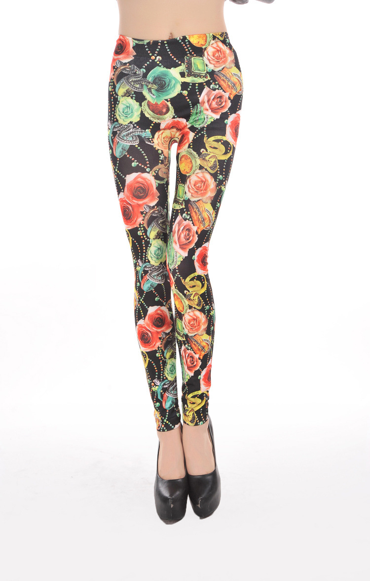 Brilliant-red-and-blue-roses-seamless-printing-leggings