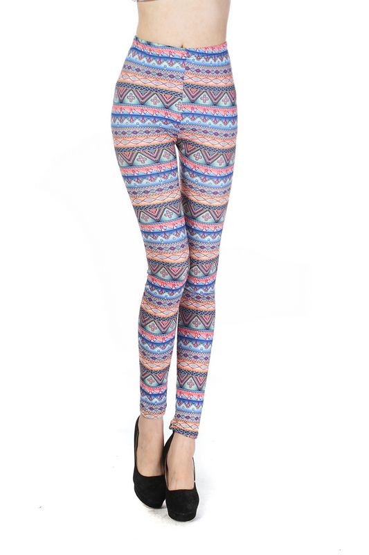 Brushed-lines-Graffiti-embellished-leggings-wholesale