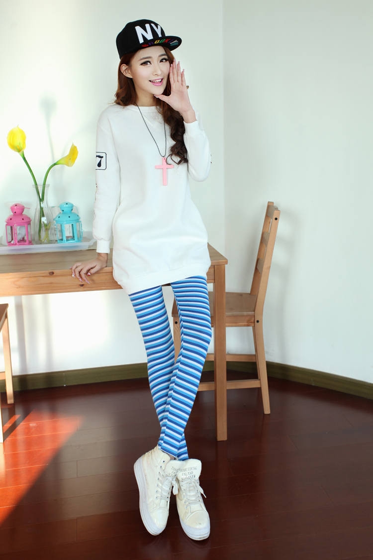 Fashion-color-stripe-leggings