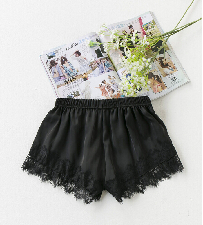 Female-eyelash-lace-stitching-three-shorts-silk-pants-of-security-wholesale