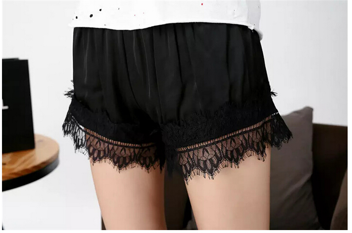 Female-eyelash-lace-stitching-three-shorts-silk-pants-of-security-wholesale