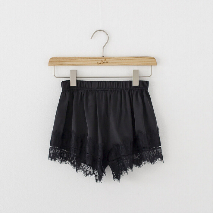 Female-eyelash-lace-stitching-three-shorts-silk-pants-of-security-wholesale