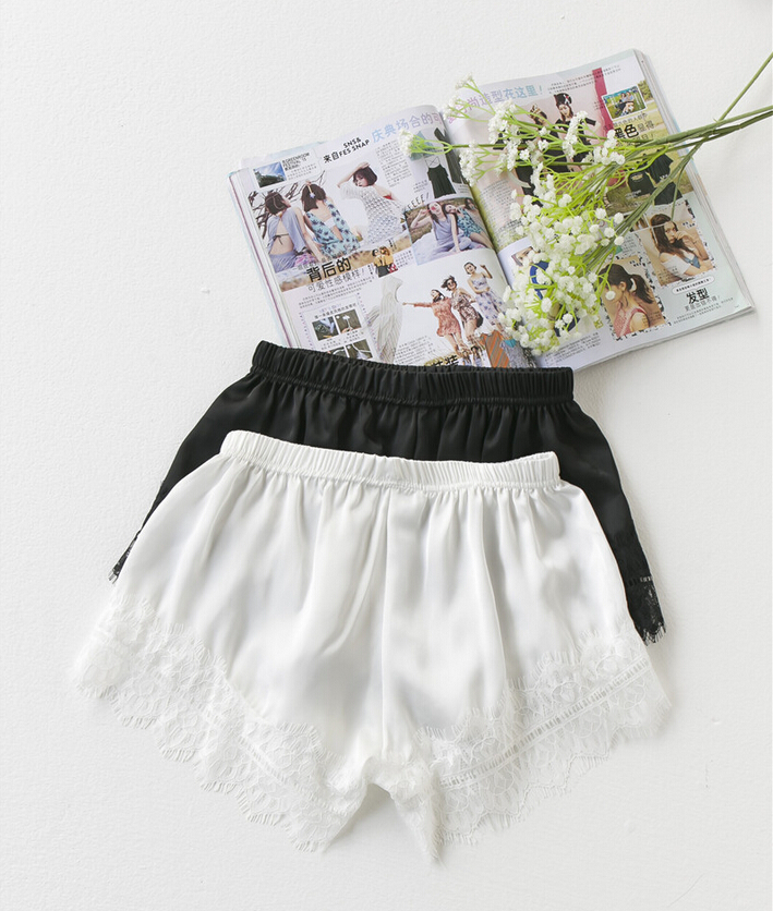 Female-eyelash-lace-stitching-three-shorts-silk-pants-of-security-wholesale