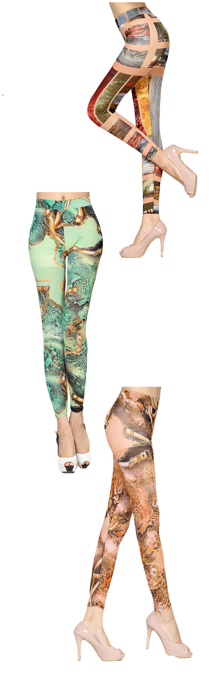 Green-Fashion-Printed-Leggings