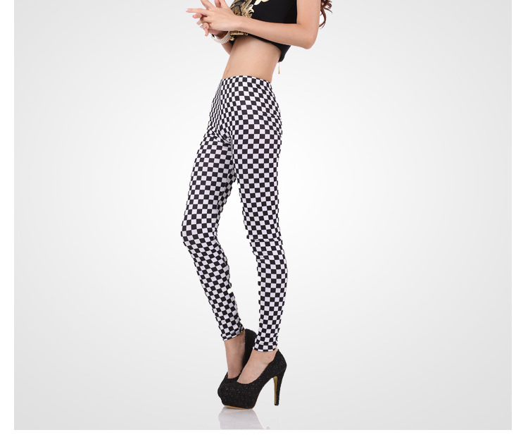 Milk-silk-black-and-white-grid-graffiti-leggings-wholesale