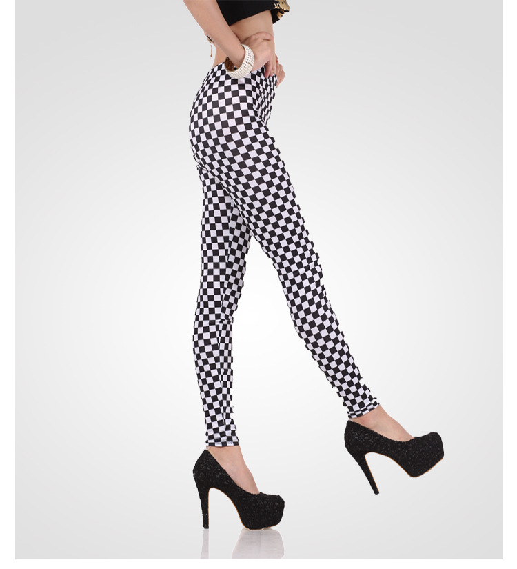 Milk-silk-black-and-white-grid-graffiti-leggings-wholesale